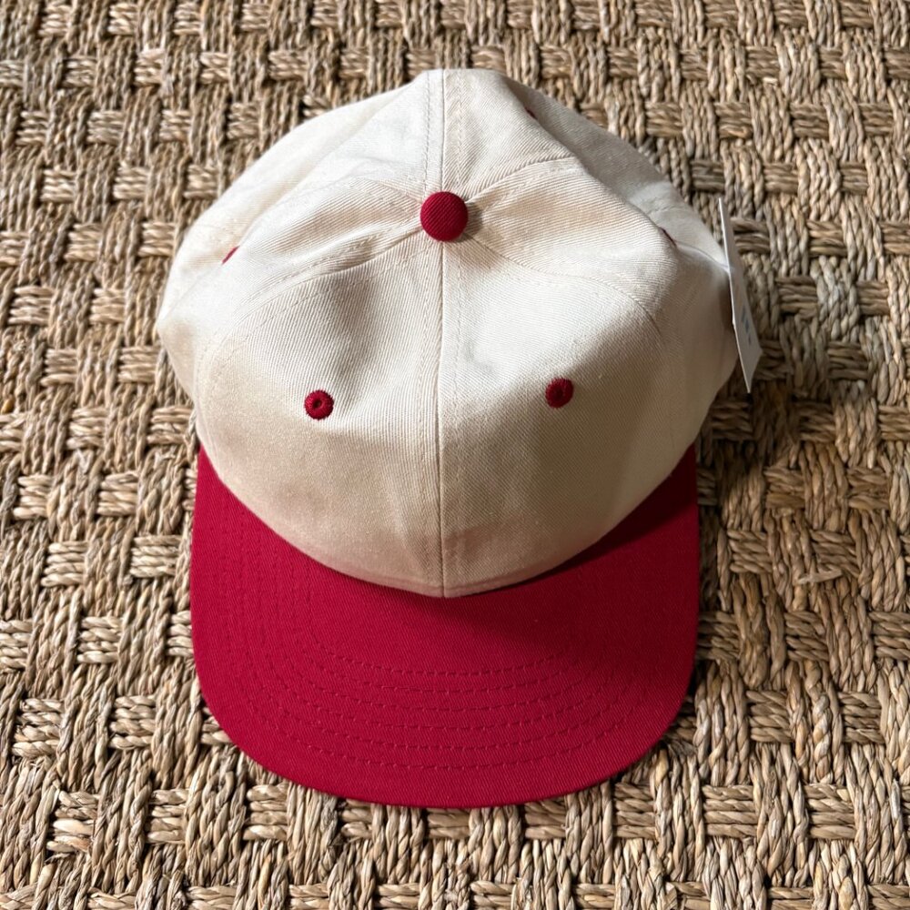 NWT Snag beige & red color block snapback baseball cap - Picture 3 of 8